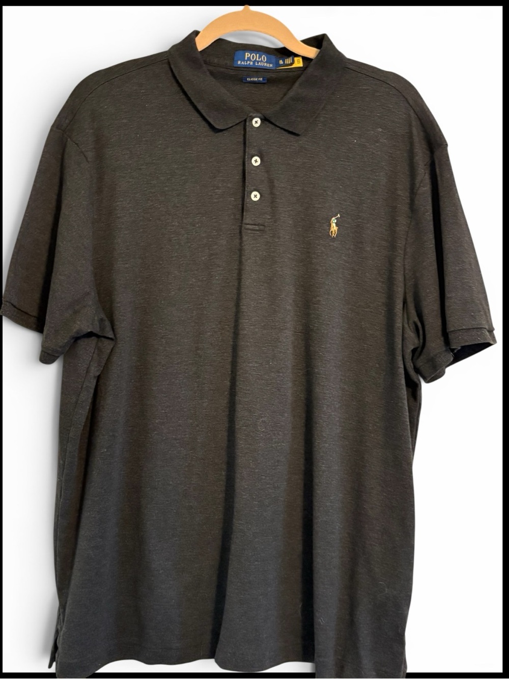 Polo Ralph Lauren Charcoal Classic Fit Polo Shirt | Men’s XL | 100% Cotton